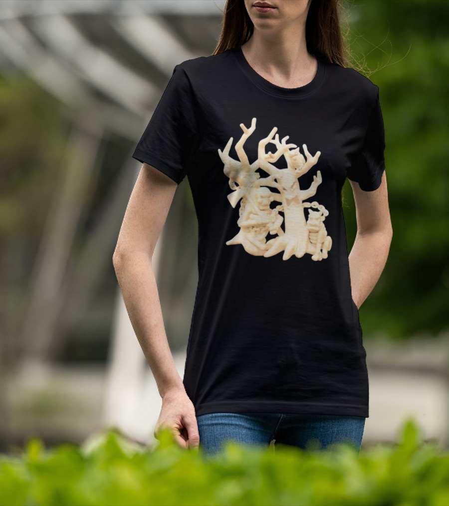 Spooky Woods Woodland Tree Creature With Owl And Frog T-Shirt