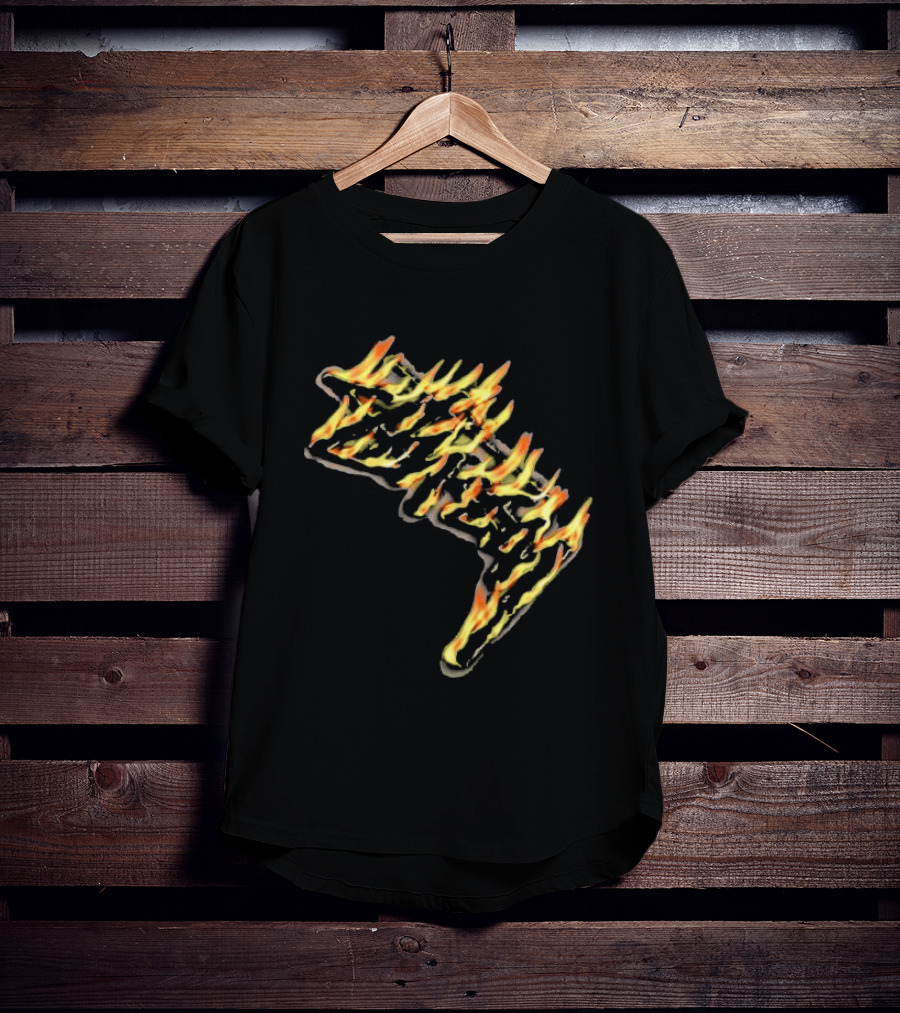 Stussy Burning Stock Flame Graphic Midnight T-Shirt