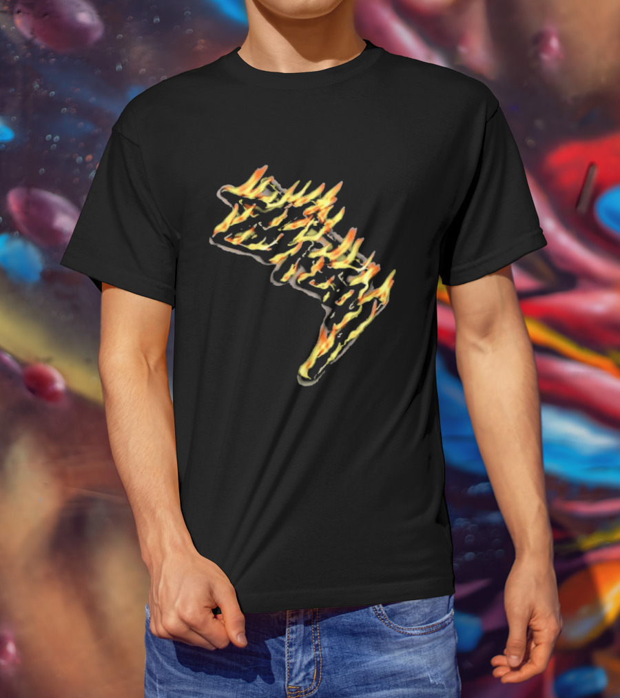 Stussy Burning Stock Flame Graphic Midnight T-Shirt