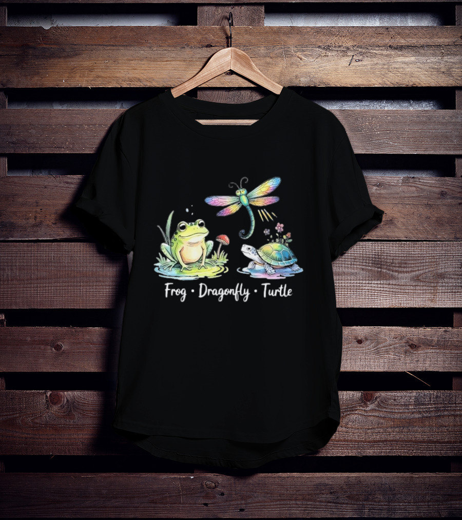 Frog Dragonfly Turtle Subtle Political Humor T-Shirt