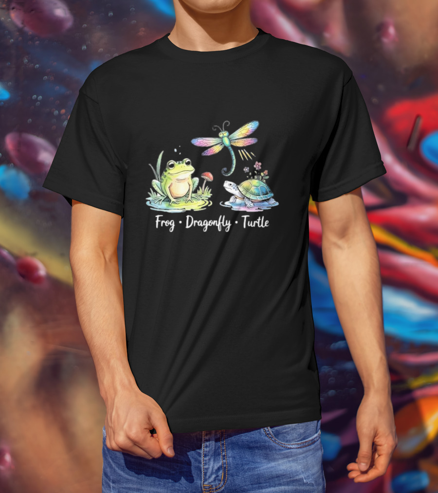 Frog Dragonfly Turtle Subtle Political Humor T-Shirt