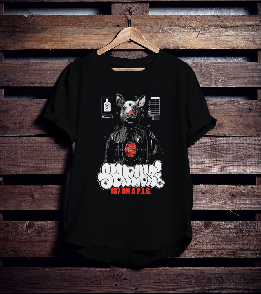 Sunami Pig 187 Target Shooting Pig Design T-Shirt