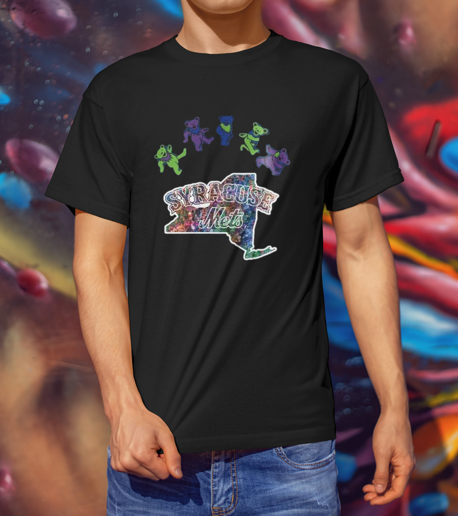 Syracuse Mets Grateful Dead Night 2025 New York Tie-Dye Dancing Bears T-Shirt