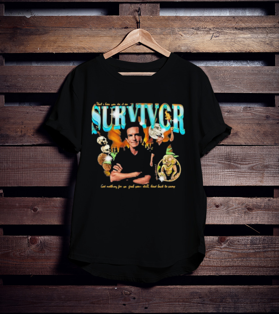 Survivor Jeff Probst Heartthrob Vintage Tiki Idol And Torches T-Shirt
