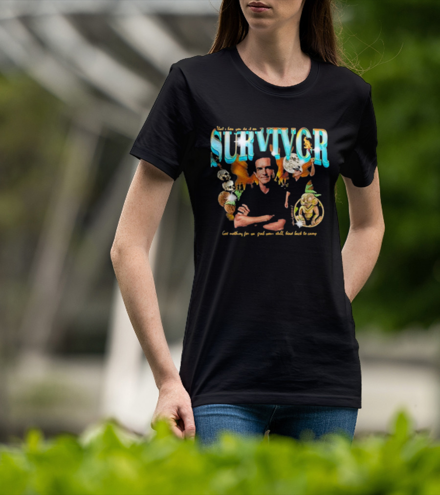 Survivor Jeff Probst Heartthrob Vintage Tiki Idol And Torches T-Shirt