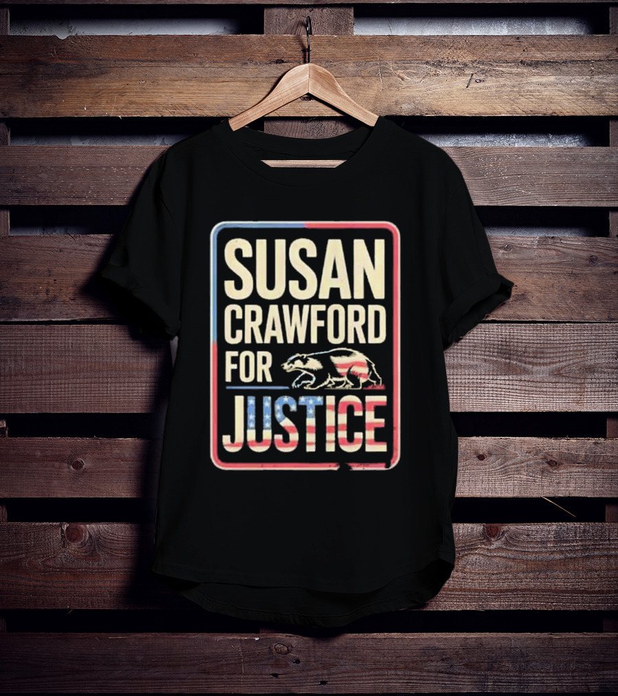 Susan Crawford For Justice Bear Flag Wisconsin 2025 T-Shirt