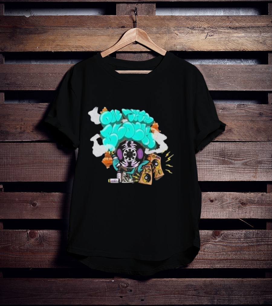Old This Block Graffiti Tape Art With Speakers And Lightning T-Shirt