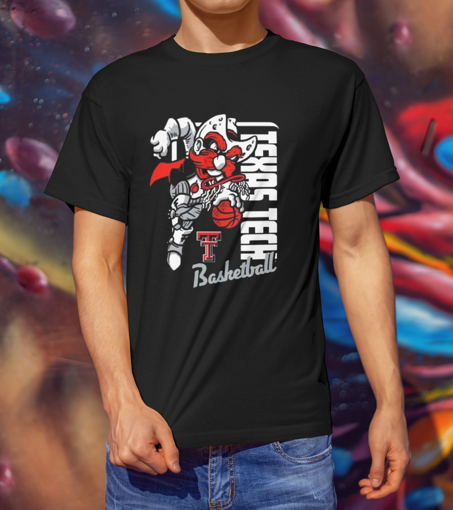 Texas Tech Red Raiders Basketball Mascot Dunk 2025 T-Shirt