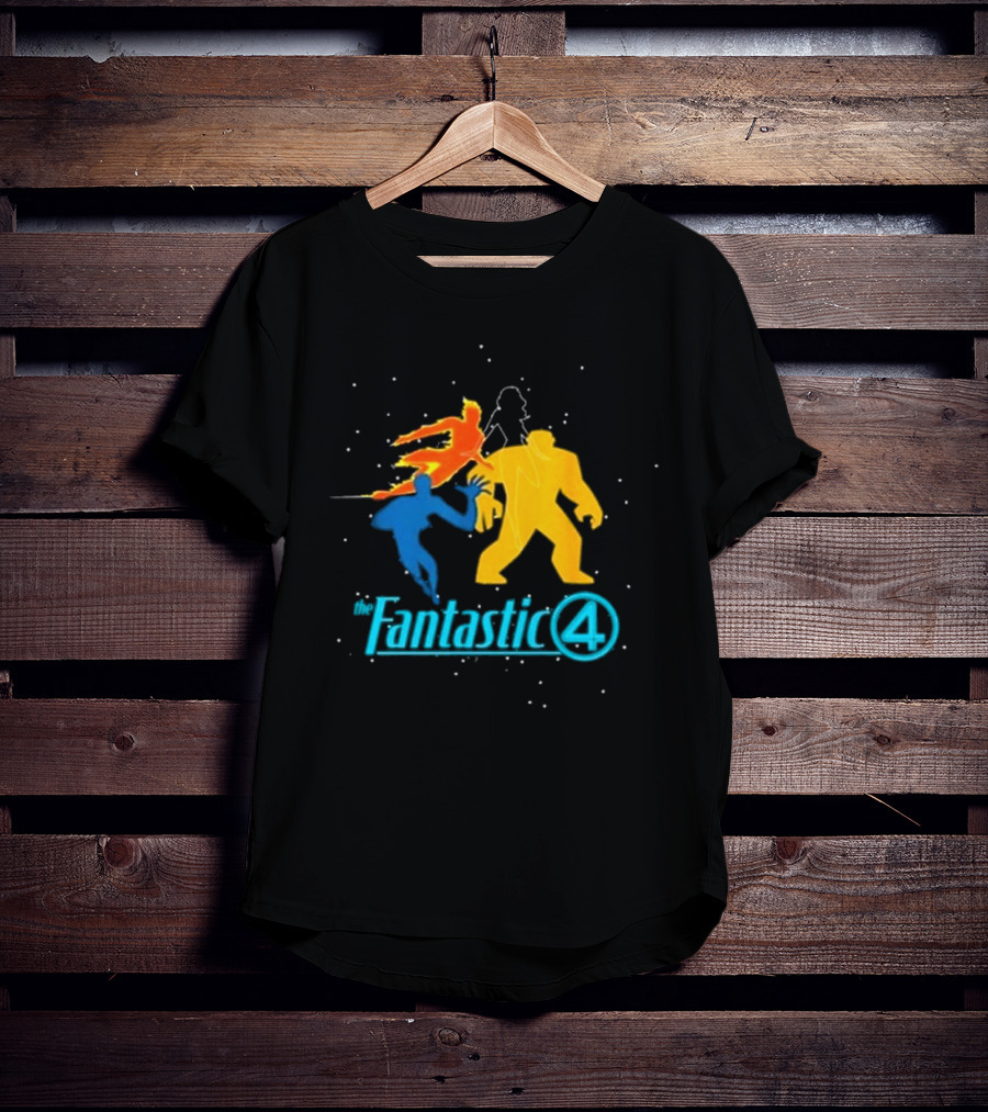 Fantastic Four Team Explosive Silhouette Action T-Shirt