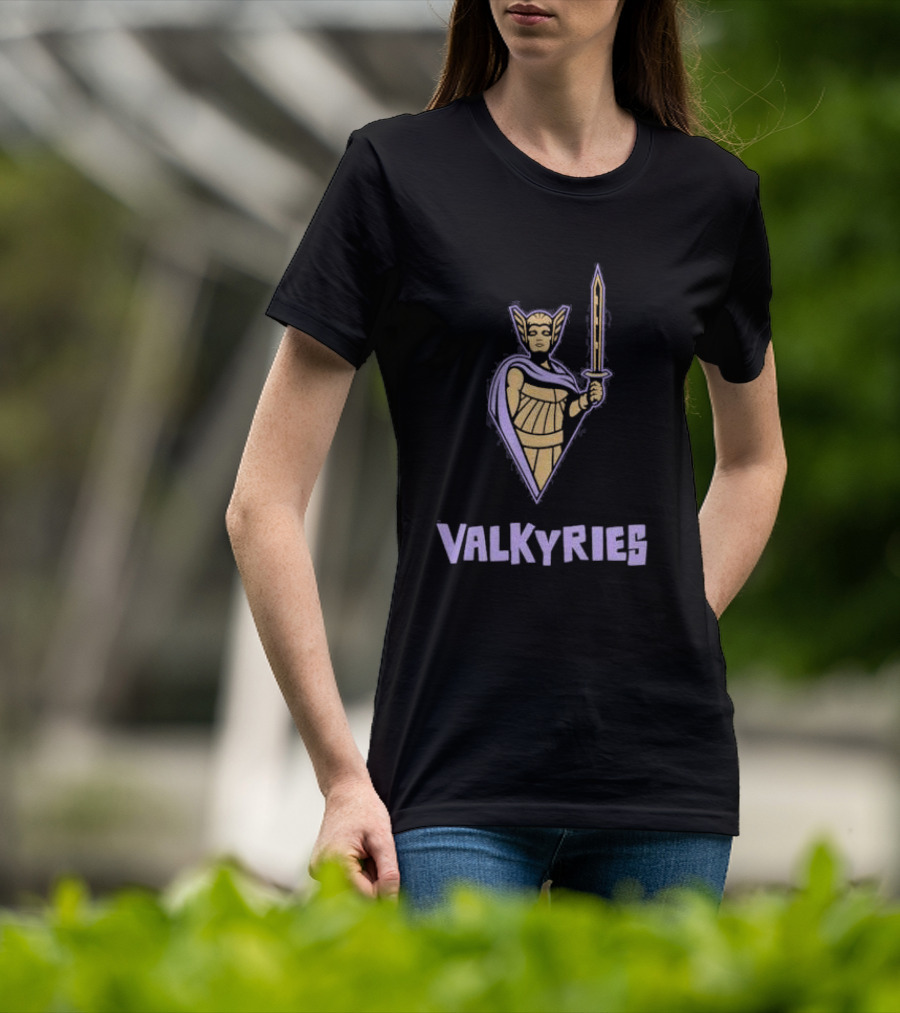 Golden State Valkyries Purple Warrior Sword Icon T-Shirt