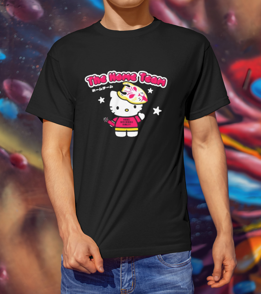 The Home Team Hello Kitty With Oni Mask And Stars T-Shirt
