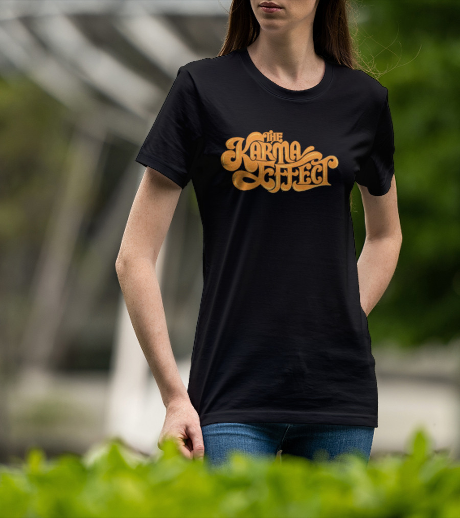 The Karma Effect Rustic Orange Curvy Script T-Shirt
