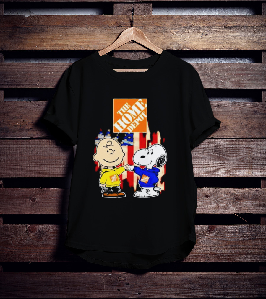 The Home Depot Charlie Brown Snoopy American Flag T-Shirt