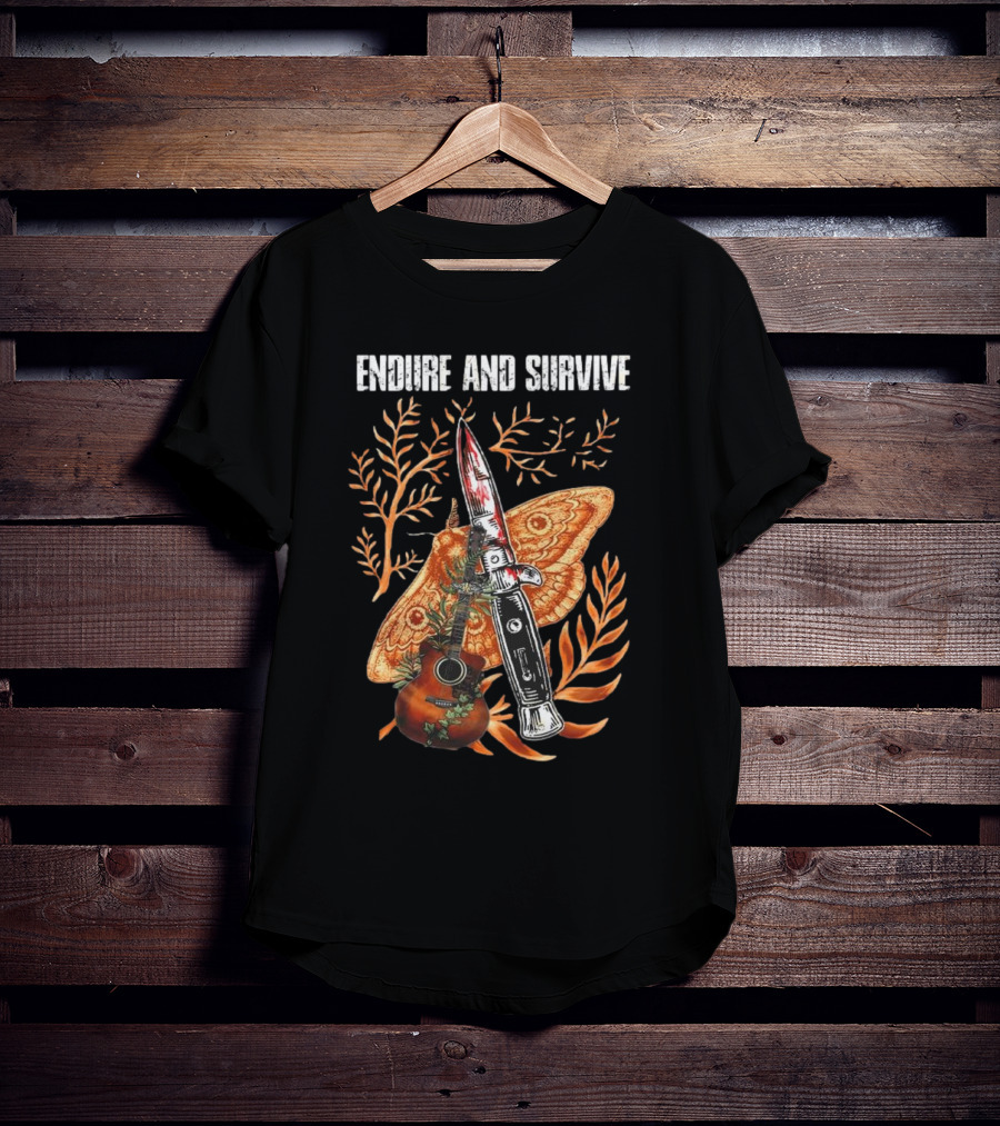 The Last Of Us Endure And Survive Moth Knife And Guitar T-Shirt