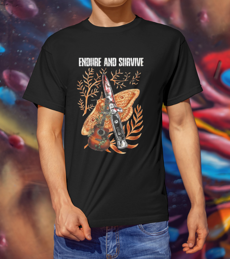 The Last Of Us Endure And Survive Moth Knife And Guitar T-Shirt