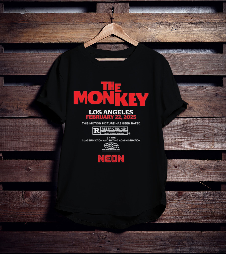 The Monkey Los Angeles February 22 2025 This Motion Picture Has Been Rated R Neon T-Shirt