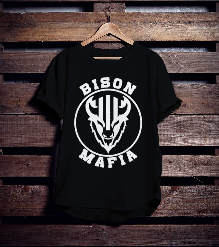 Bison Mafia Upstairs Pub Bold Design T-Shirt