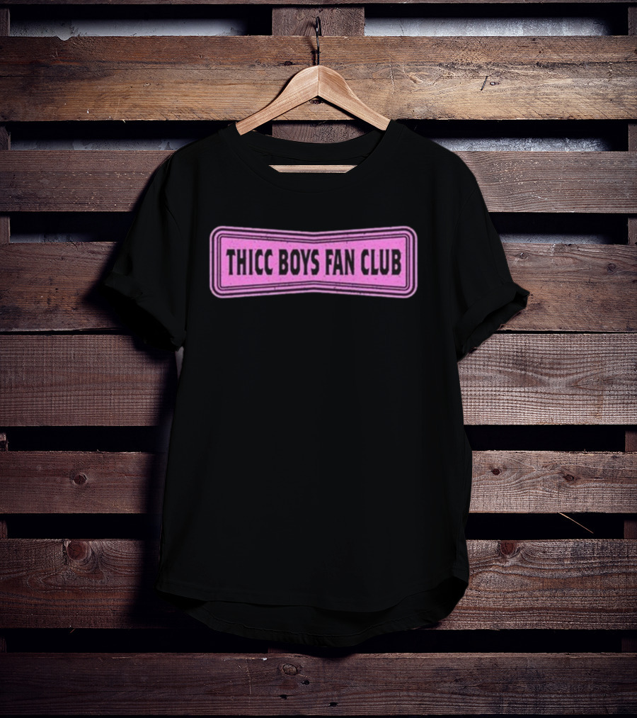 THICC BOYS FAN CLUB Pink Patch Design T-Shirt