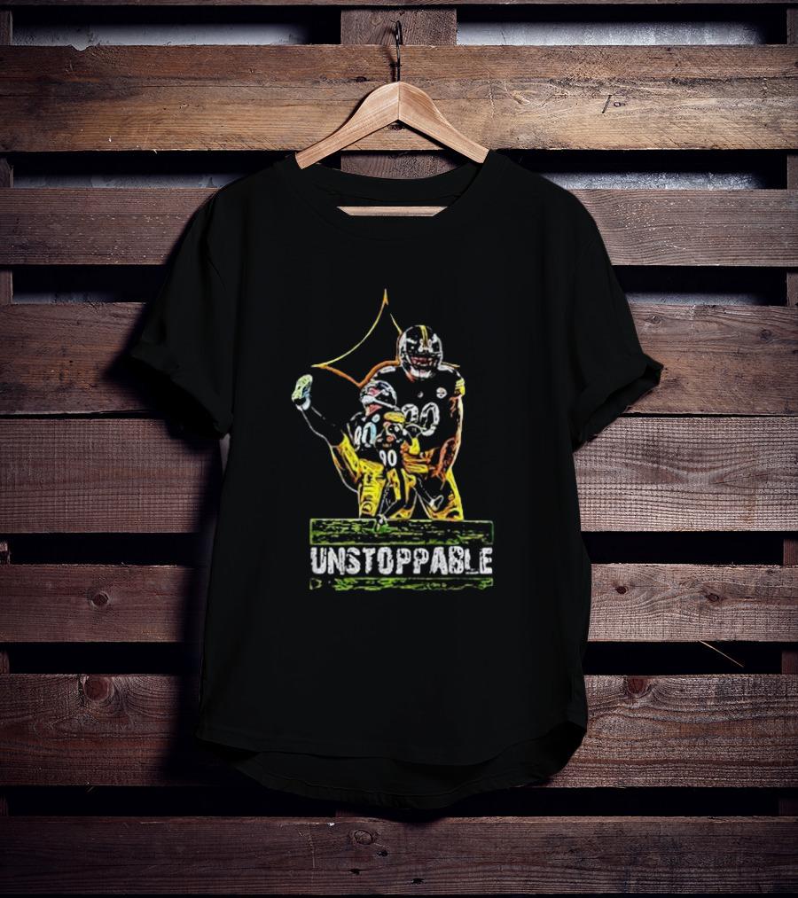 Tj Watt Unstoppable Football Icon In Black And Gold 90 T-Shirt