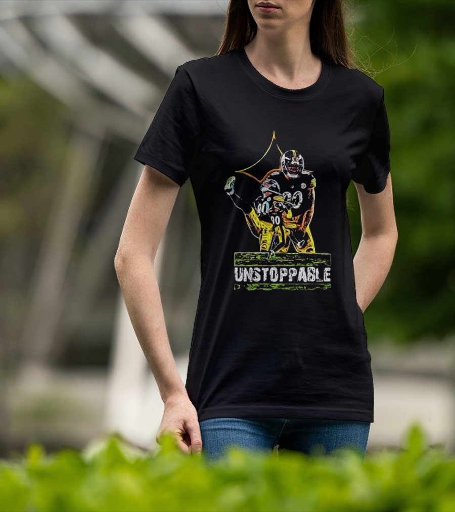 Tj Watt Unstoppable Football Icon In Black And Gold 90 T-Shirt