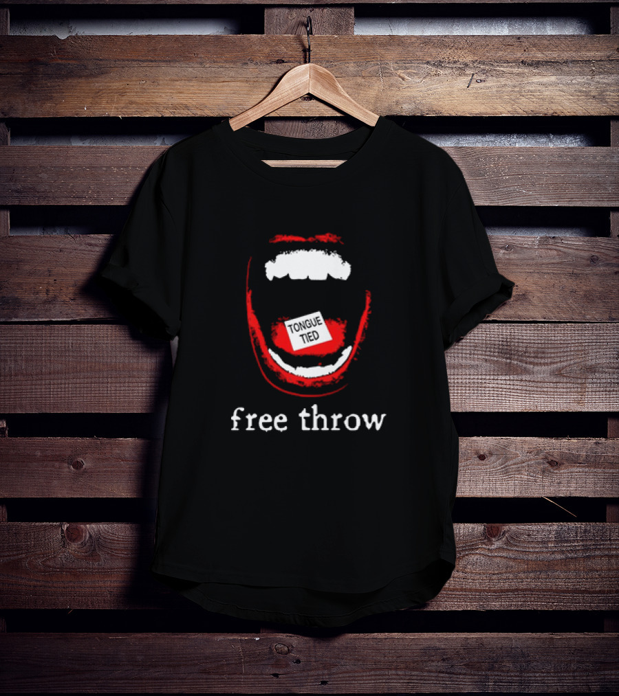 Mouth With Dice Tongue Free Throw Text T-Shirt