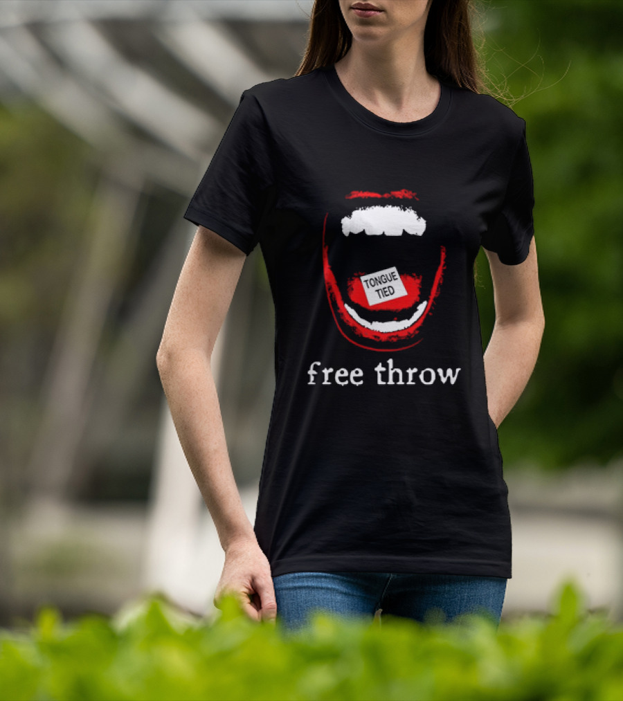 Mouth With Dice Tongue Free Throw Text T-Shirt