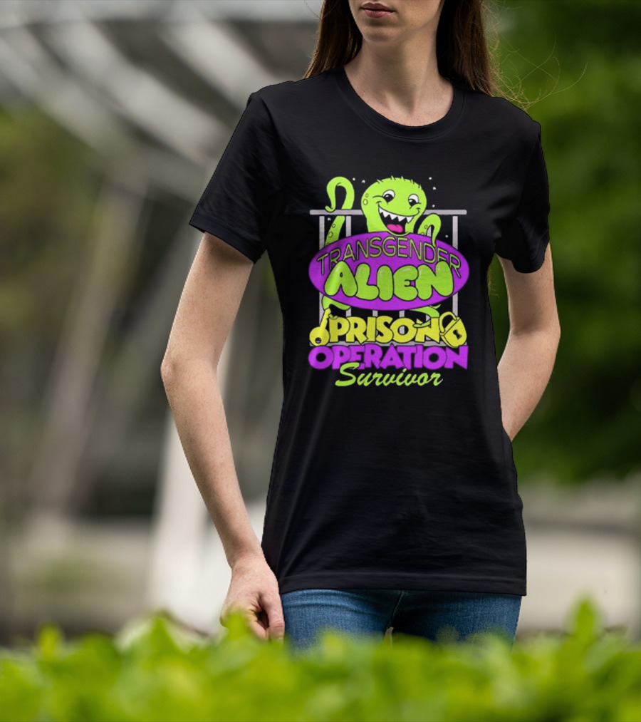 Transgender Alien Prison Operation Survivor Monster With Bars T-Shirt