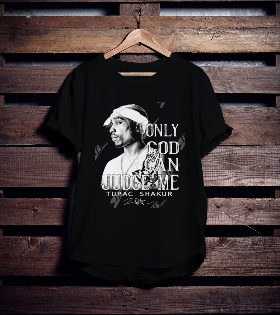 Tupac Shakur Only God Can Judge Me Signature Bandana Tribute T-Shirt