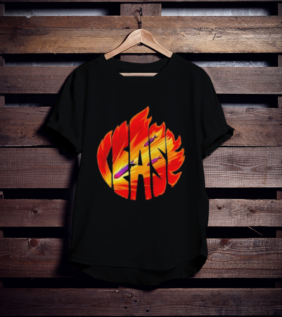 Cease Fire Flame Letters With Missiles T-Shirt