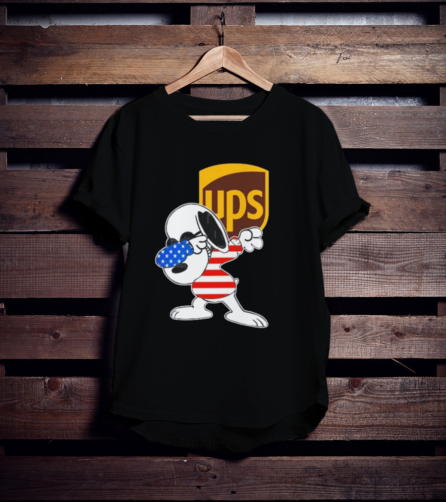 UPS Snoopy Dabbing American Flag Style T-Shirt