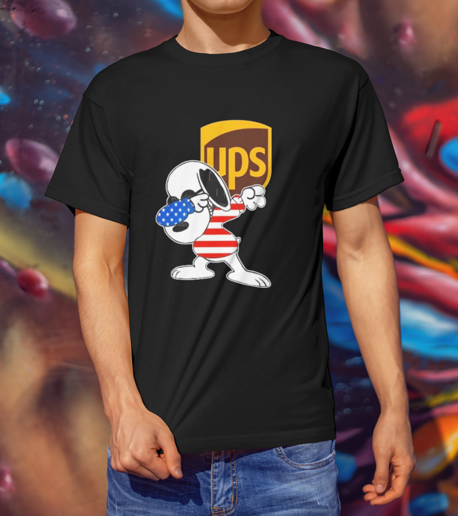 UPS Snoopy Dabbing American Flag Style T-Shirt