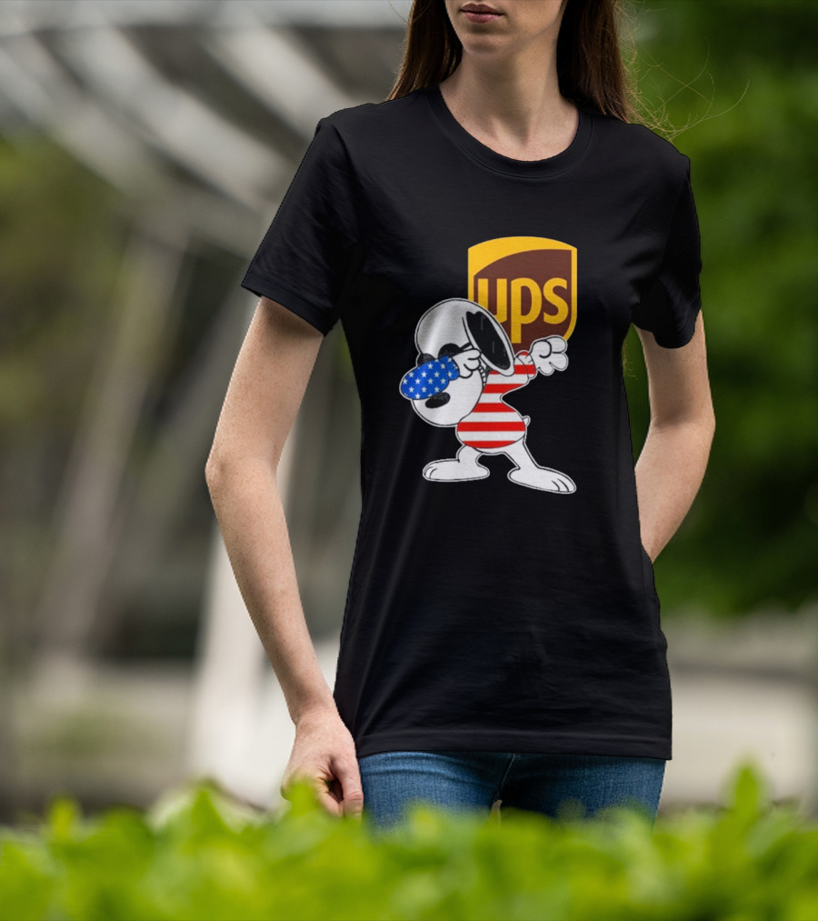 UPS Snoopy Dabbing American Flag Style T-Shirt