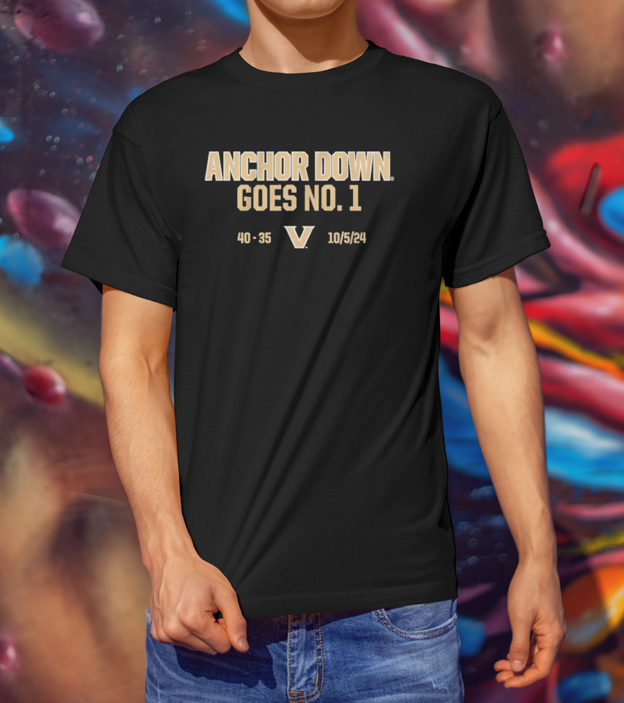 Vanderbilt Anchor Down Victory 40-35 October 5 T-Shirt