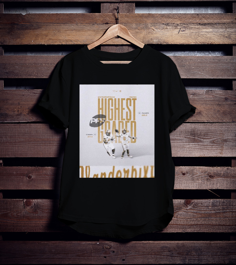Vanderbilt PFF Top Ten Highest Graded Eli Stowers Diego Pavia T-Shirt