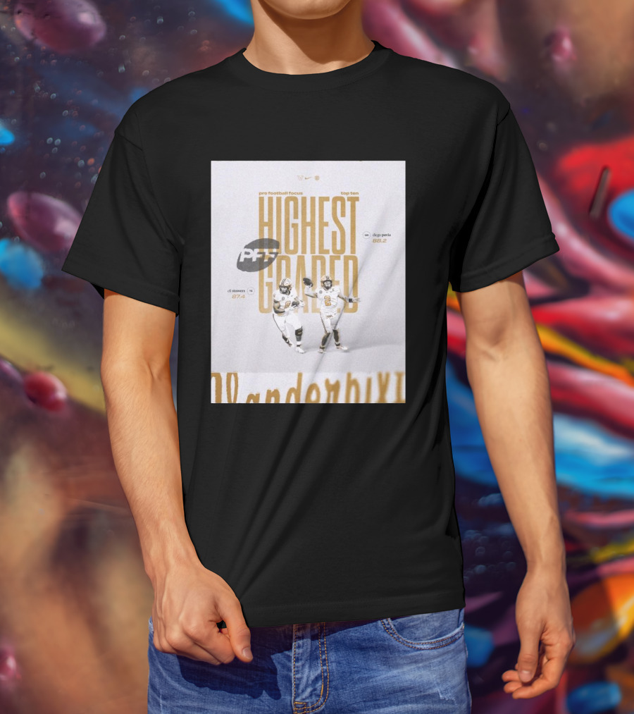 Vanderbilt PFF Top Ten Highest Graded Eli Stowers Diego Pavia T-Shirt