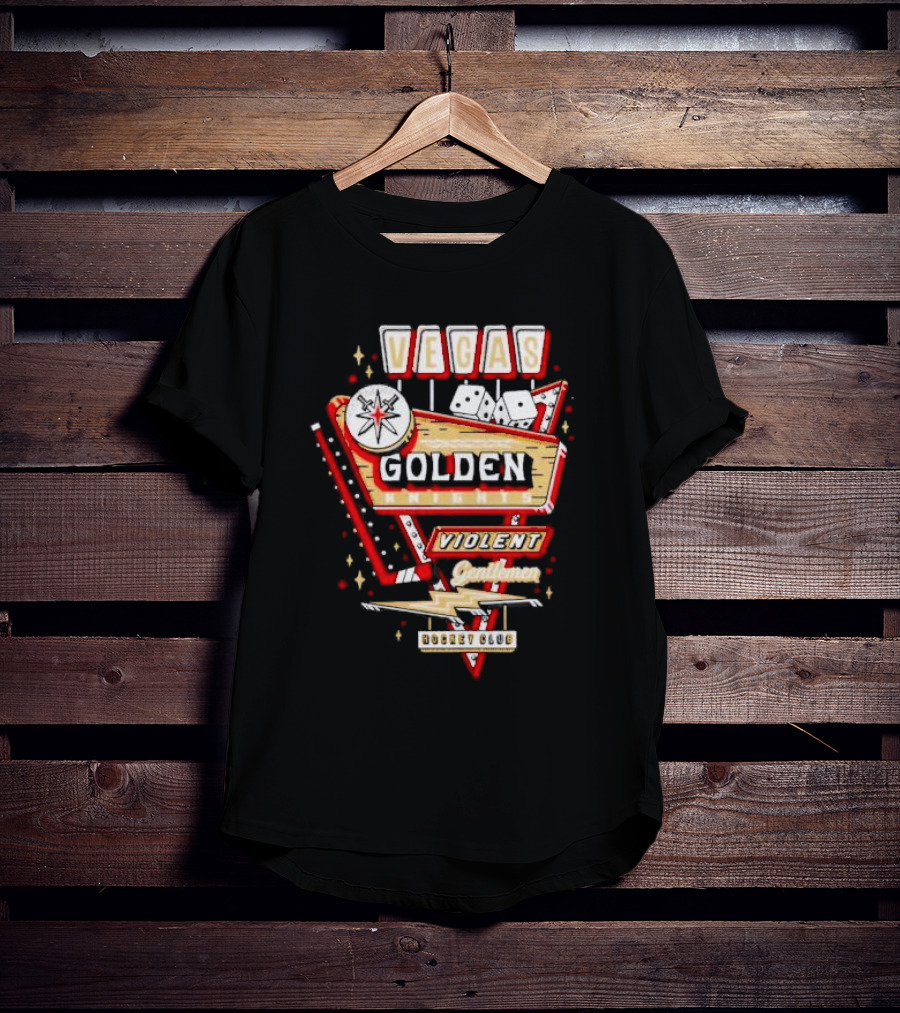 Vegas Golden Knights Violent Gentlemen Hockey Club Playing Card Style T-Shirt