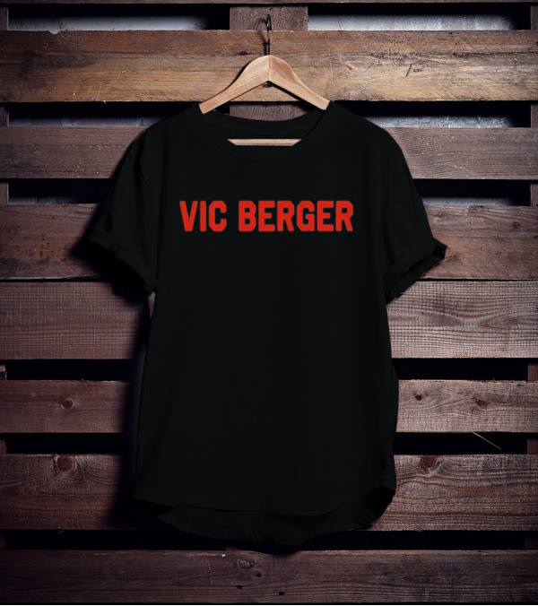 Vic Berger Red Text Bold Style T-Shirt