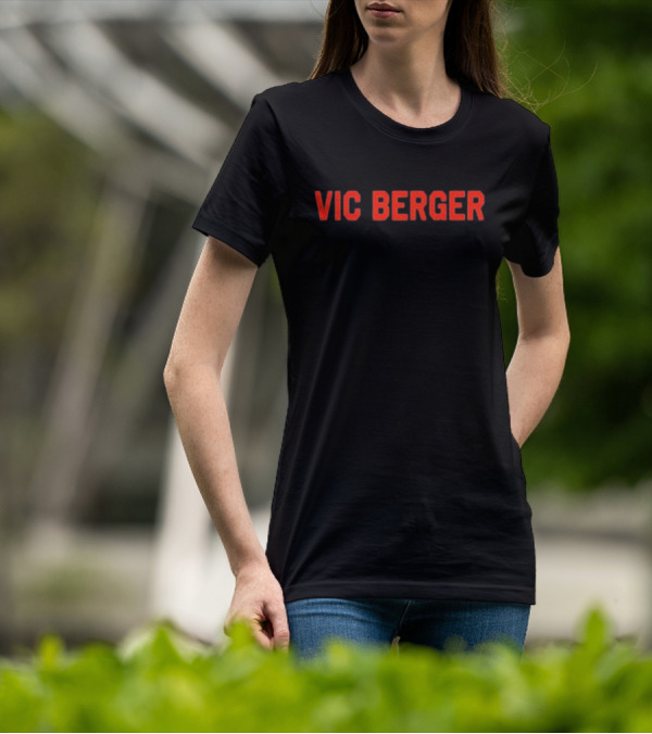 Vic Berger Red Text Bold Style T-Shirt