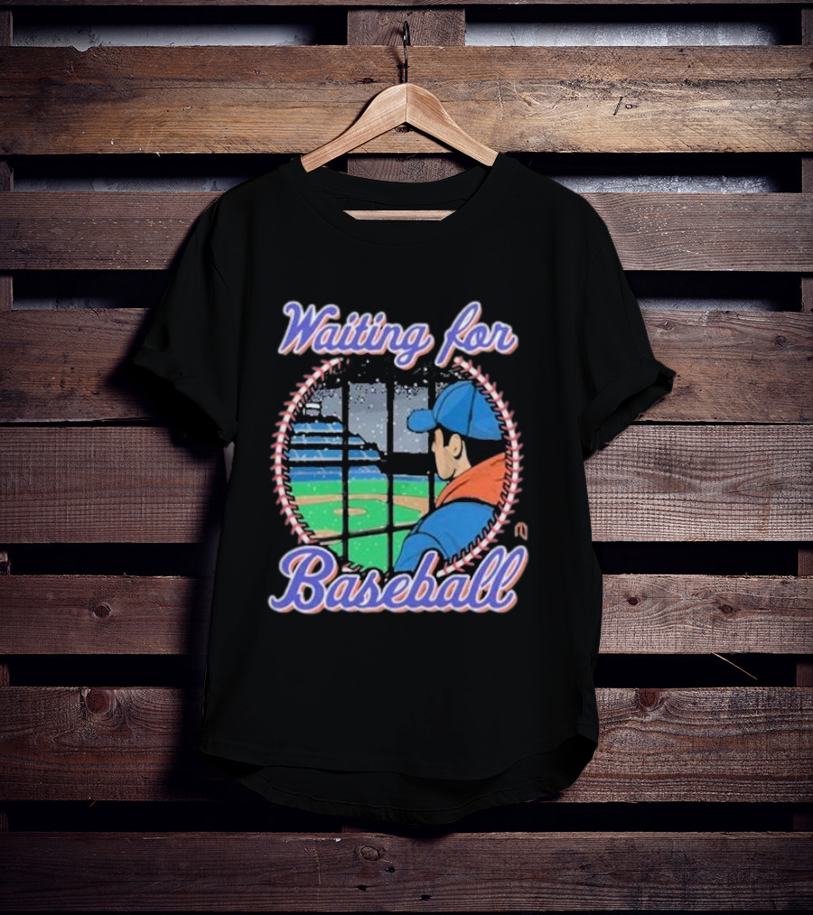 Waiting For Baseball Game Fan Looking Out Stadium Window T-Shirt