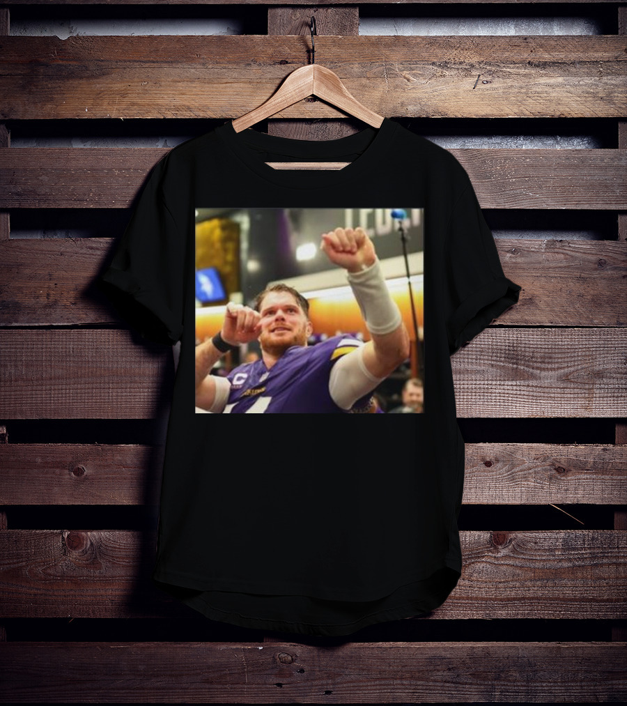 Vikings Locker Room Celebration With Sam Darnold In Jersey T-Shirt