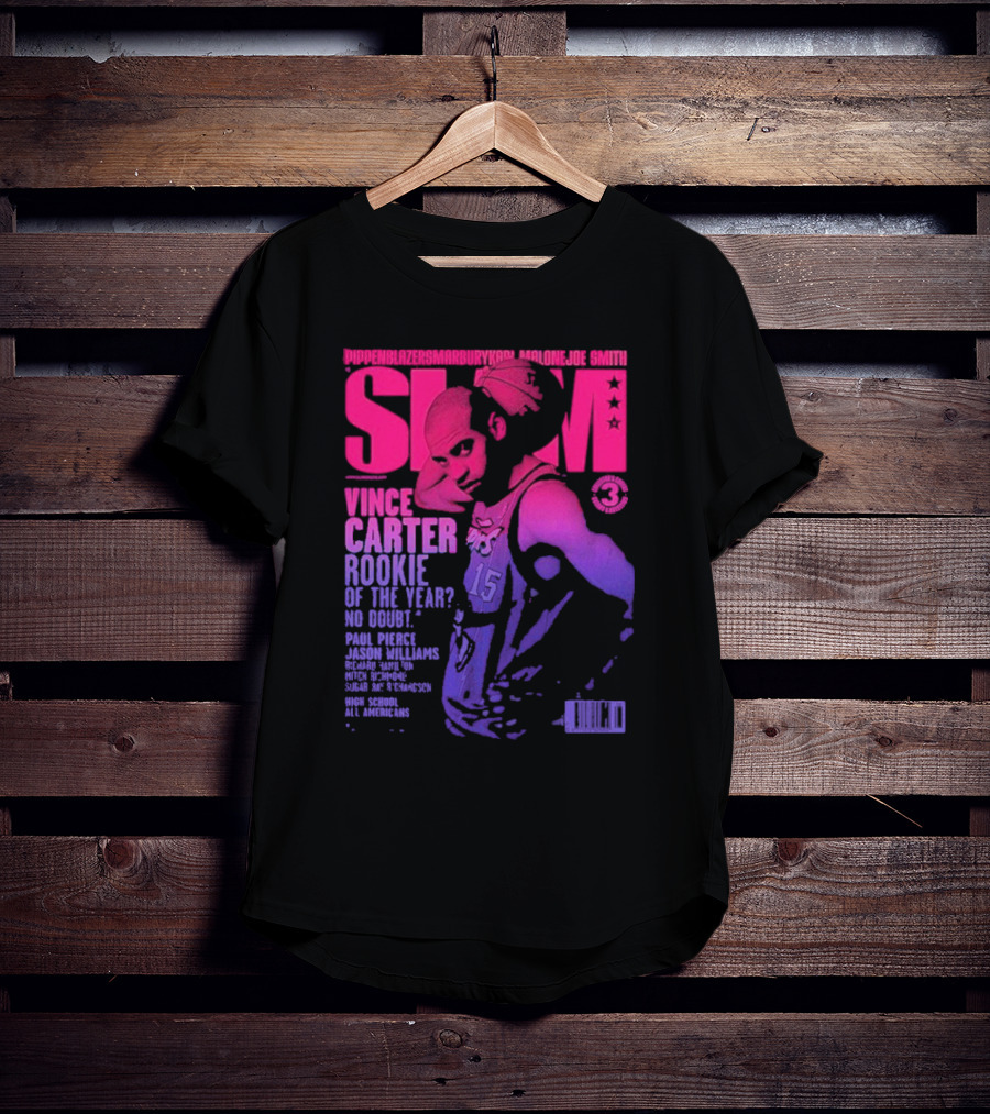 Vince Carter Toronto Rookie Of The Year 1999 SLAM 15 Gradient T-Shirt