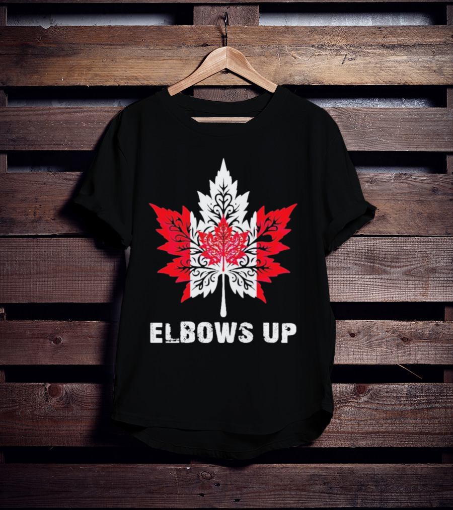 Elbows Up Canada Maple Leaf True North Strong Vintage T-Shirt