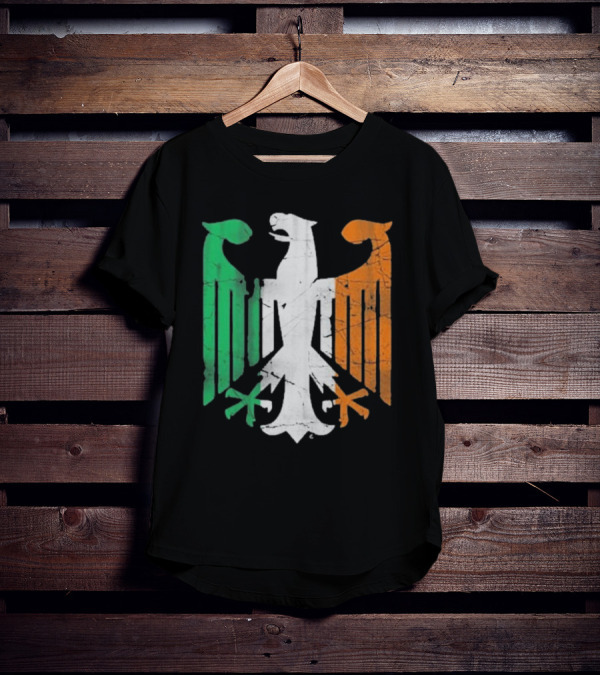 Vintage Irish German Eagle Emblem St Patrick’s Day Heritage T-Shirt