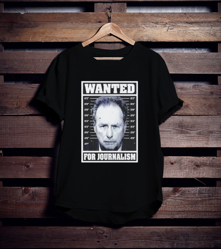 Wanted Satire For Journalism With Shot Image T-Shirt
