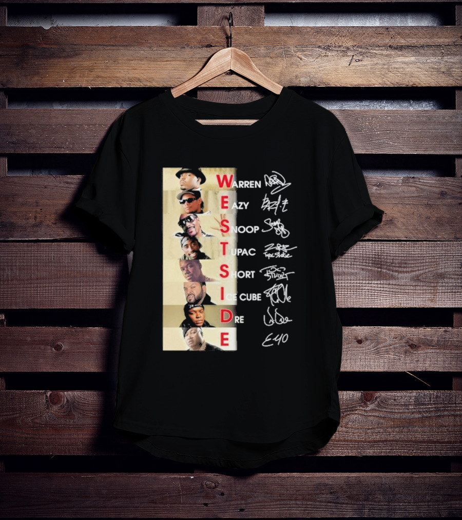 Warren Eazy Snoop Tupac Short Ice Cube Dre E40 Westside T-Shirt