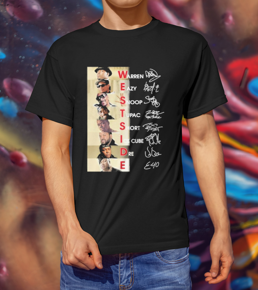 Warren Eazy Snoop Tupac Short Ice Cube Dre E40 Westside T-Shirt