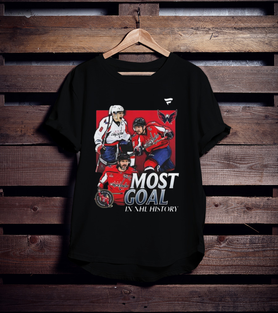 Washington Capitals Alexander Ovechkin Most Goals In NHL History Evolution 8 T-Shirt