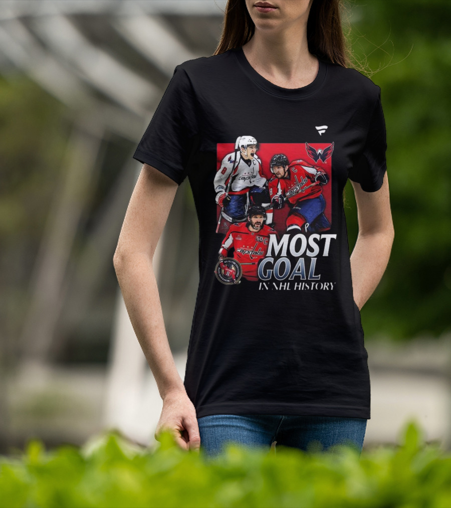Washington Capitals Alexander Ovechkin Most Goals In NHL History Evolution 8 T-Shirt