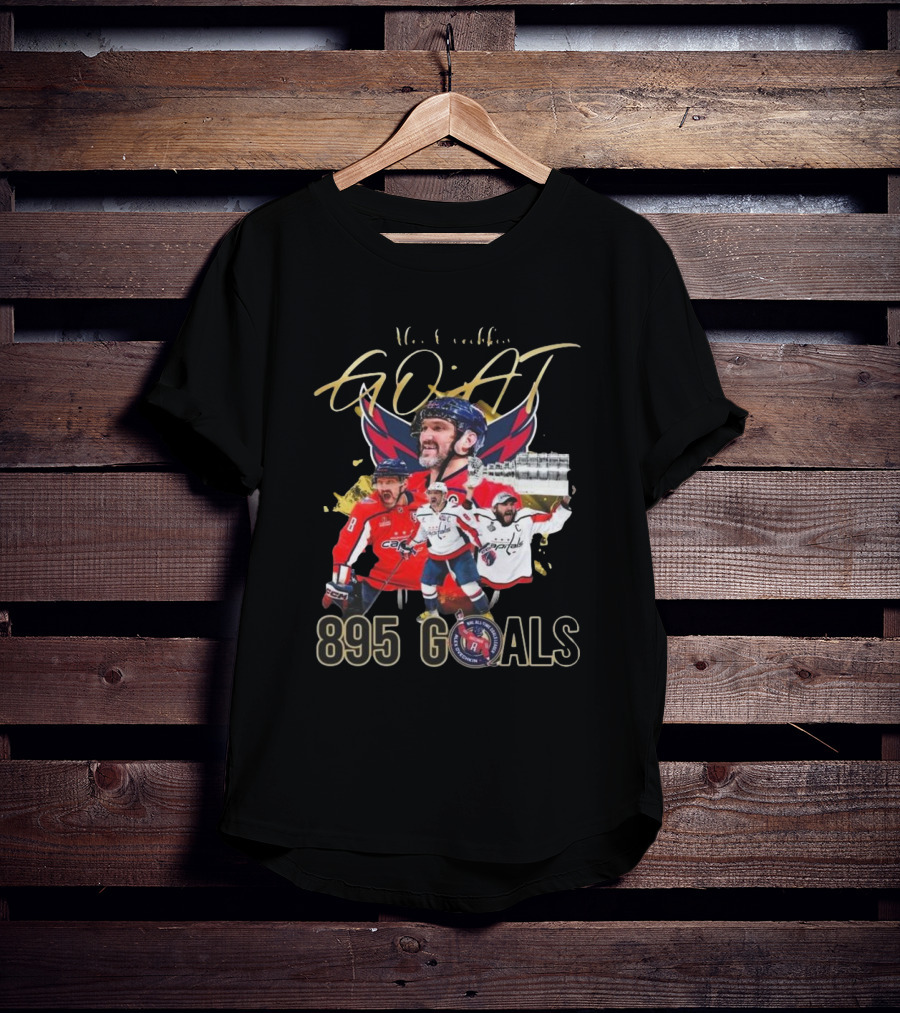 Washington Capitals NHL Alex Ovechkin GOAT 895 Goals Signature Collection T-Shirt
