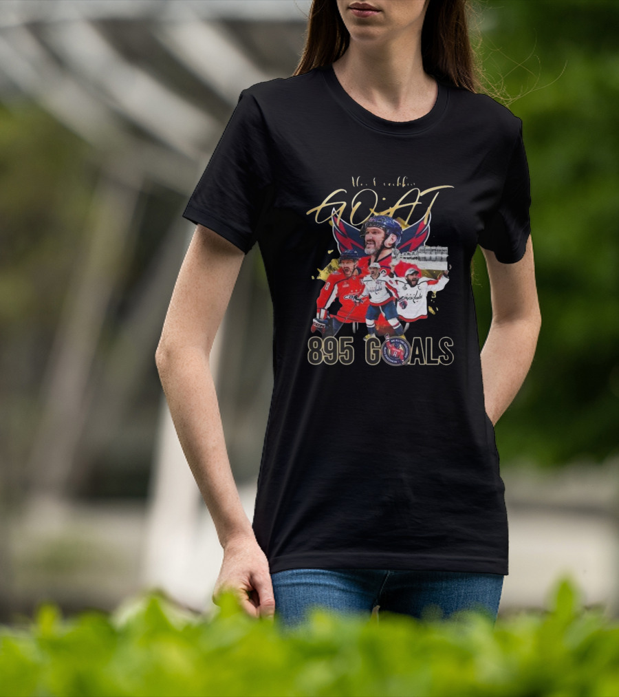 Washington Capitals NHL Alex Ovechkin GOAT 895 Goals Signature Collection T-Shirt